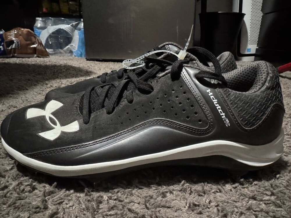 Under Armour Yard Low ST ClutchFit Metal Baseball Cleats Black White